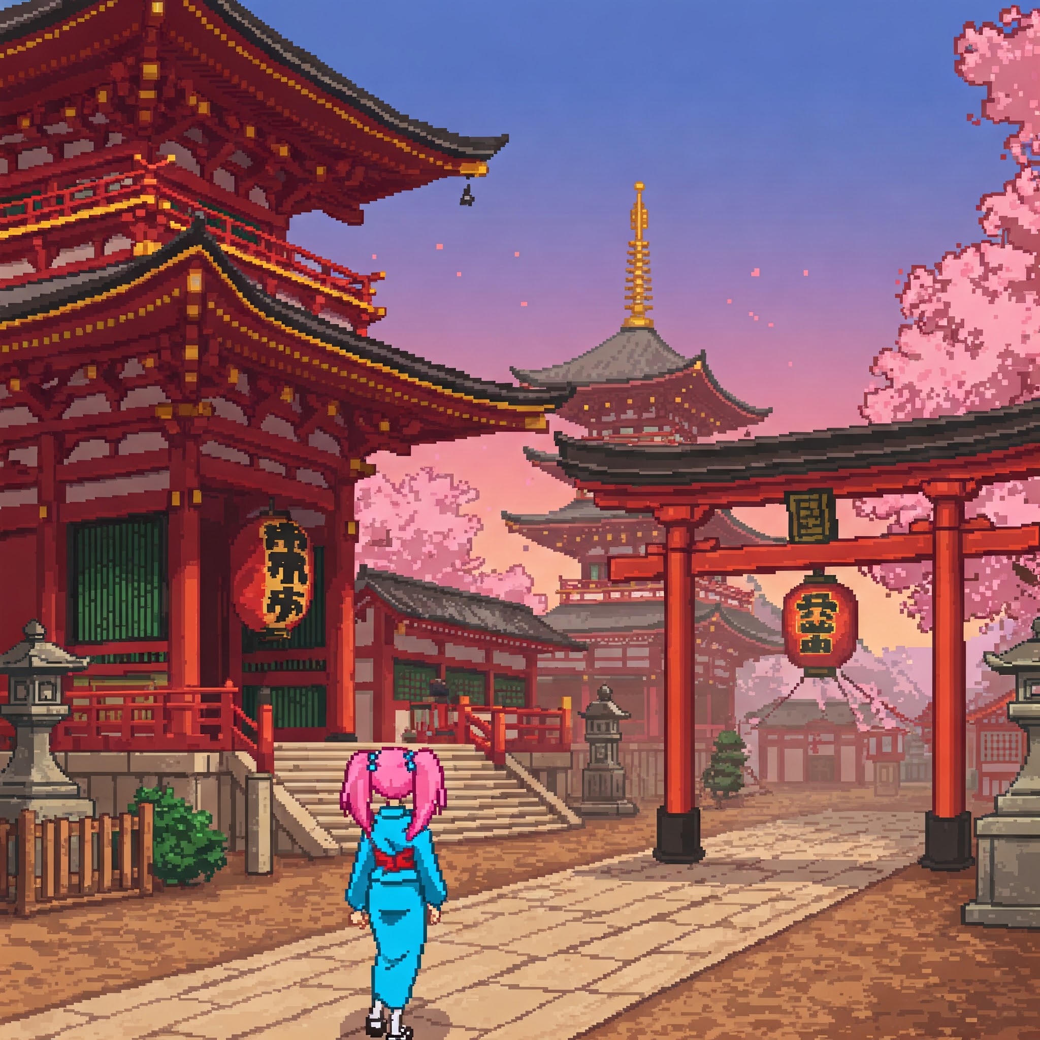 Exploring a temple